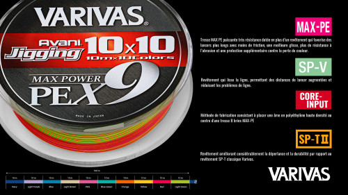 Tresse Varivas Avani Jigging 10x10 Max Power PE X9
