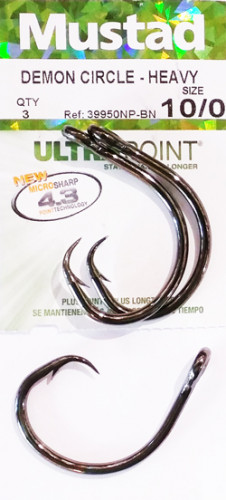 Hameçons Circle Mustad 39950NP-BN Demon Circle Heavy